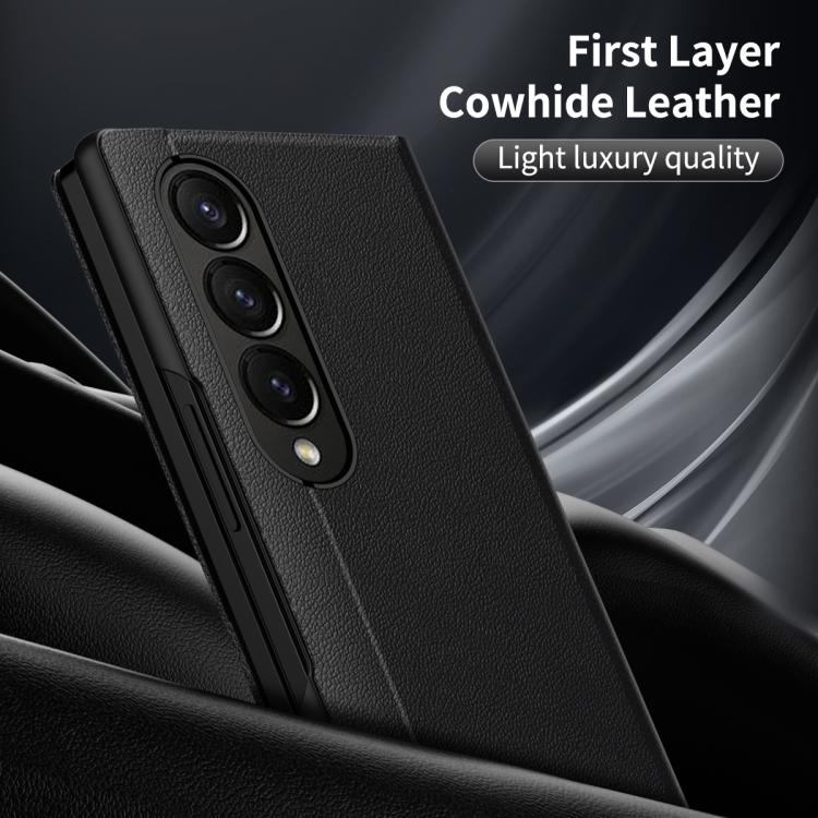 For Samsung Galaxy Z Fold3 5G Smart View Window Leather Phone Case with Card Slot(Black) - Galaxy Phone Cases by buy2fix | Online Shopping UK | buy2fix