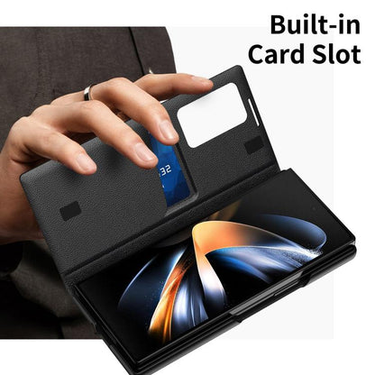 For Samsung Galaxy Z Fold3 5G Smart View Window Leather Phone Case with Card Slot(Black) - Galaxy Phone Cases by buy2fix | Online Shopping UK | buy2fix