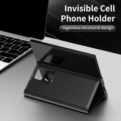 For Samsung Galaxy Z Fold4 Smart View Window Leather Phone Case with Card Slot(Black) - Galaxy Z Fold4 5G Cases by buy2fix | Online Shopping UK | buy2fix