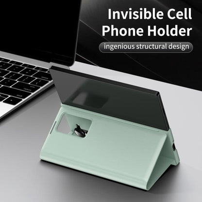 For Samsung Galaxy Z Fold5 5G Smart View Window Leather Phone Case with Card Slot(Green) - Galaxy Z Fold5 Cases by buy2fix | Online Shopping UK | buy2fix