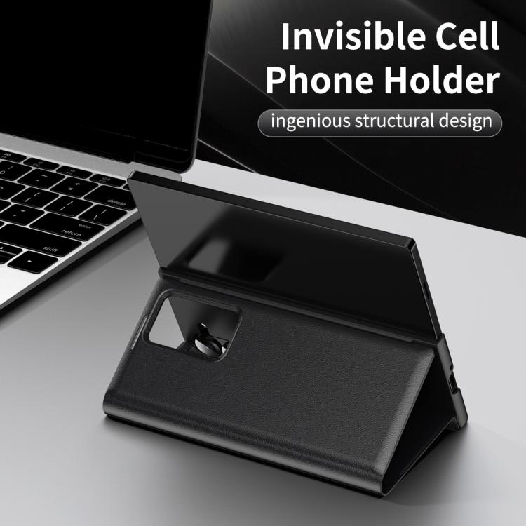 For Samsung Galaxy Z Fold6 5G Smart View Window Leather Phone Case with Card Slot(Black) - Galaxy Z Fold6 5G Cases by buy2fix | Online Shopping UK | buy2fix