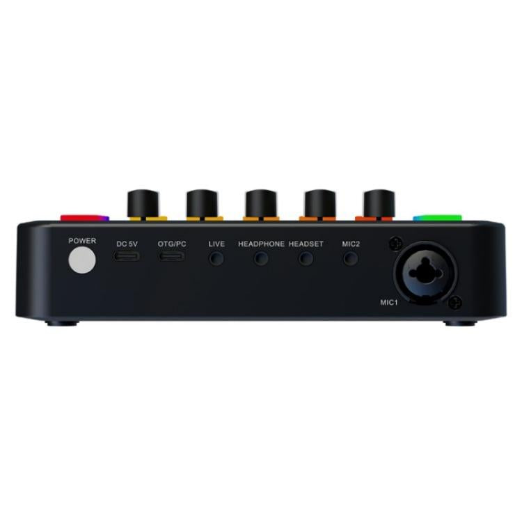 F9 48V Live Streaming Sound Card Audio Mixer Power Voice Changer with RGB Light(Black) - Live Sound Effects Processors by buy2fix | Online Shopping UK | buy2fix