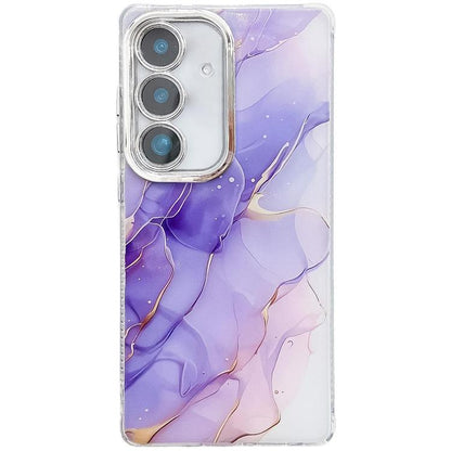 For Samsung Galaxy S25 5G Electroplated Marble Texture Phone Case(Purple M3) - Galaxy S25 5G Cases by buy2fix | Online Shopping UK | buy2fix