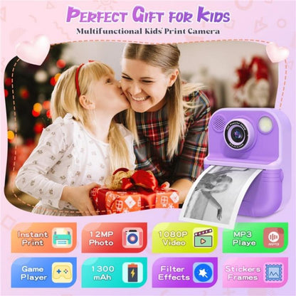 E8 2.4 Inch Screen Photo Printing Video Recorder Multifunctional Kids Dual Lens Camera(Purple) - Children Cameras by buy2fix | Online Shopping UK | buy2fix