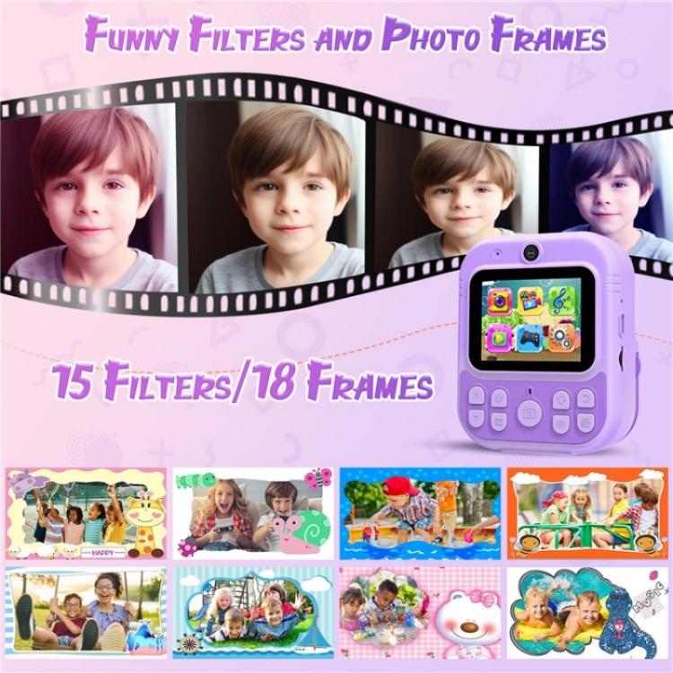 E8 2.4 Inch Screen Photo Printing Video Recorder Multifunctional Kids Dual Lens Camera(Purple) - Children Cameras by buy2fix | Online Shopping UK | buy2fix