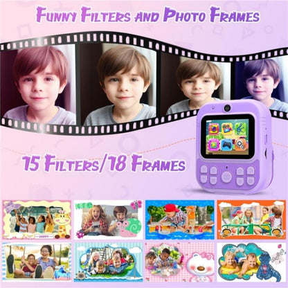 E8 2.4 Inch Screen Photo Printing Video Recorder Multifunctional Kids Dual Lens Camera(Purple) - Children Cameras by buy2fix | Online Shopping UK | buy2fix
