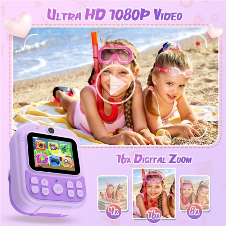 E8 2.4 Inch Screen Photo Printing Video Recorder Multifunctional Kids Dual Lens Camera(Purple) - Children Cameras by buy2fix | Online Shopping UK | buy2fix