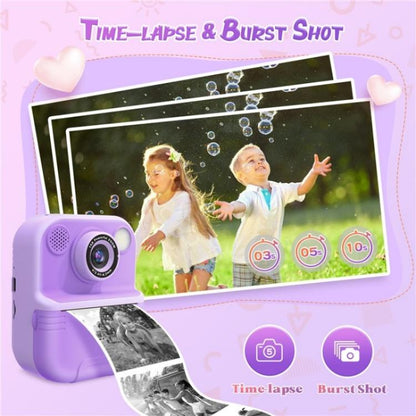 E8 2.4 Inch Screen Photo Printing Video Recorder Multifunctional Kids Dual Lens Camera(Purple) - Children Cameras by buy2fix | Online Shopping UK | buy2fix