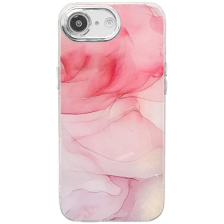 For iPhone 16e Electroplated Marble Texture Phone Case(Pink M2) - iPhone 16e Cases by buy2fix | Online Shopping UK | buy2fix