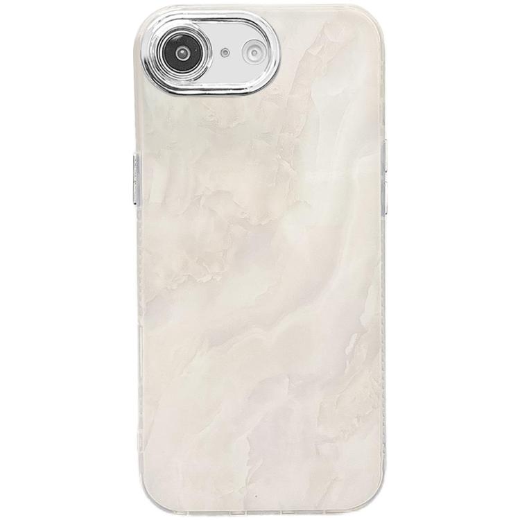 For iPhone 16e Electroplated Marble Texture Phone Case(White M8) - iPhone 16e Cases by buy2fix | Online Shopping UK | buy2fix