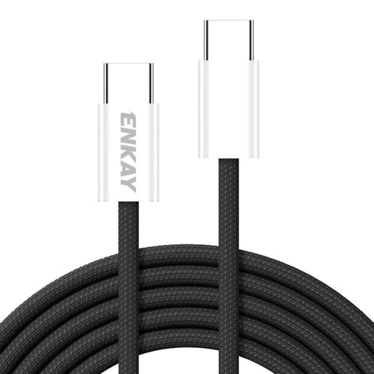 ENKAY CB174 Candy Color 60W USB-C / Type-C to Type-C Charging Data Cable, Length:1m(Black) - USB-C & Type-C Cable by ENKAY | Online Shopping UK | buy2fix