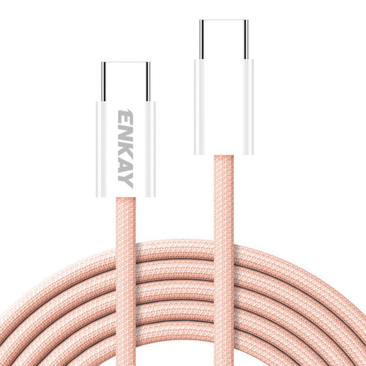 ENKAY CB174 Candy Color 60W USB-C / Type-C to Type-C Charging Data Cable, Length:1m(Pink) - USB-C & Type-C Cable by ENKAY | Online Shopping UK | buy2fix
