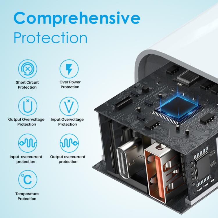 NORTHJO NOPD3002 USB-C / Type-C PD 30W + QC3.0 USB Dual Port Wall Fast Charger US Plug(White) - USB Charger by NORTHJO | Online Shopping UK | buy2fix