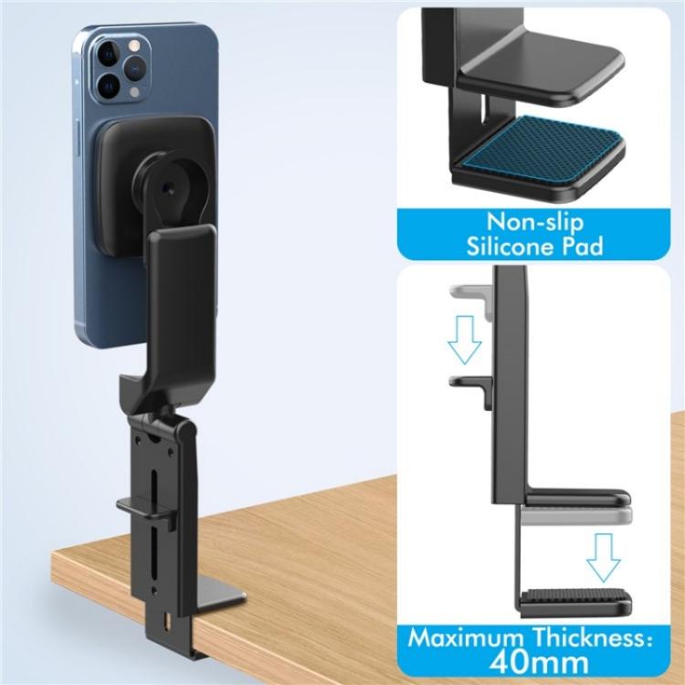 MA-161E Universal Clip-On Lazy Stand Adjustable Desktop Magnetic Phone Holder - Desktop Holder by buy2fix | Online Shopping UK | buy2fix