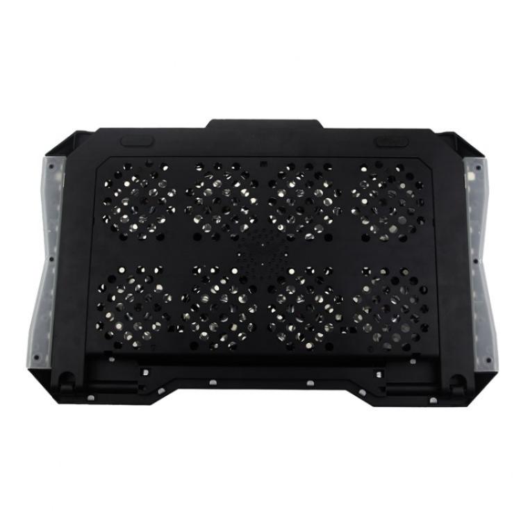 S608 RGB Light 8 Silent Fans Adjustable Height Stand Laptop Cooling Pad with Phone Holder - Cooling Pads by buy2fix | Online Shopping UK | buy2fix