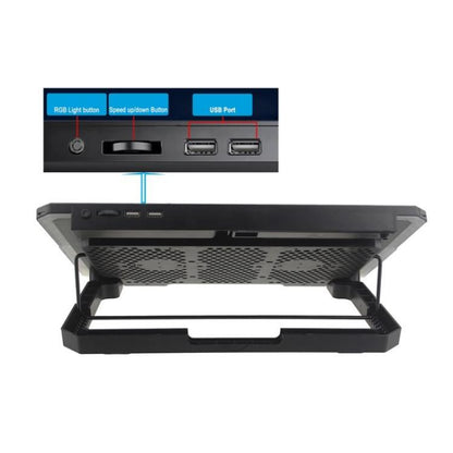 CP252 Adjustable Angle Notebook Cooler Stand Dual Fan Laptop Cooling Pad - Cooling Pads by buy2fix | Online Shopping UK | buy2fix