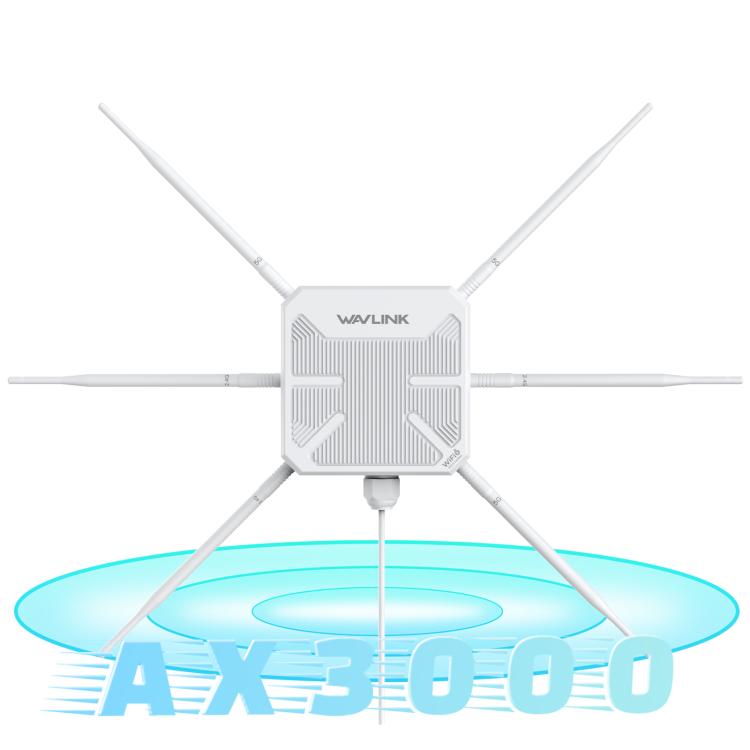 WAVLINK WN588HX3 AX3000 Outdoor WiFi Extender with 6 Antennas Dual Band WiFi Repeater, Plug:EU Plug - Wireless Routers by WAVLINK | Online Shopping UK | buy2fix