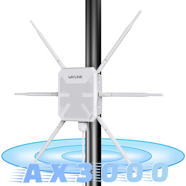 WAVLINK WN588HX3 AX3000 Outdoor WiFi Extender with 6 Antennas Dual Band WiFi Repeater, Plug:EU Plug - Wireless Routers by WAVLINK | Online Shopping UK | buy2fix