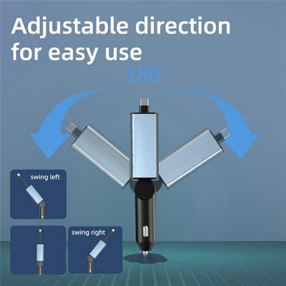 C77 Car Charger FM Transmitter Fast Charging Adapter with PD 30W Extendable Type-C Cable - Car Charger by buy2fix | Online Shopping UK | buy2fix