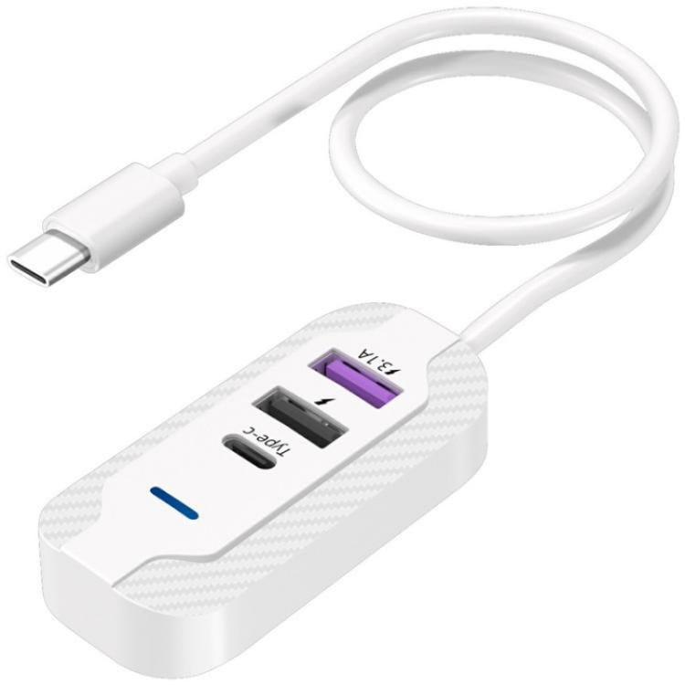 Y4 Car Rear Seat Multi Port Power Expander Type C + Dual USB Fast Charger with Extension Cable - Car Charger by buy2fix | Online Shopping UK | buy2fix