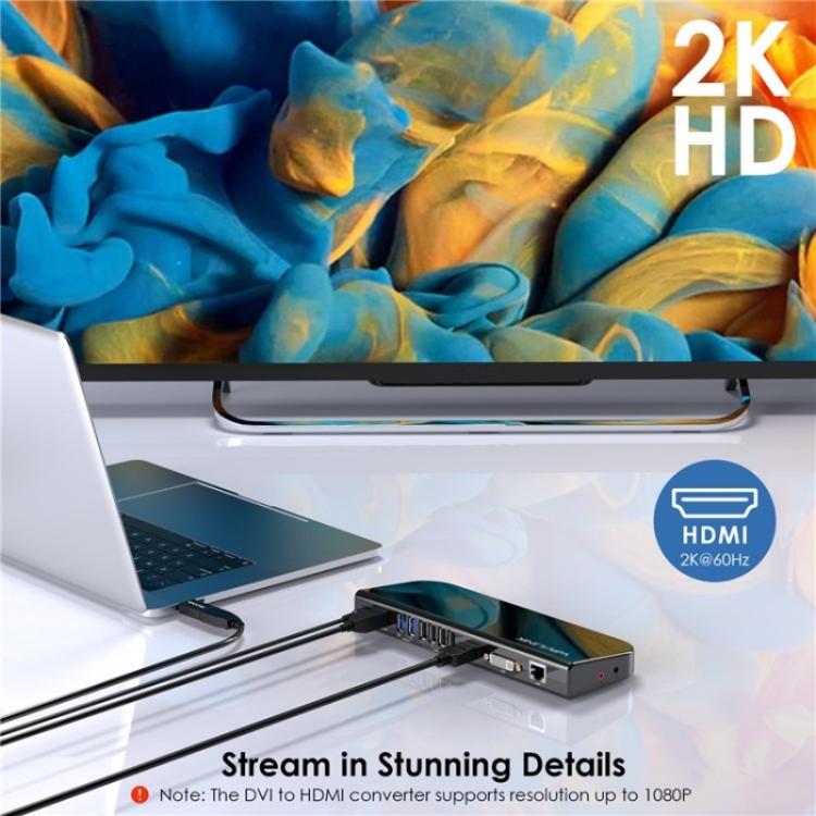 WAVLINK UG49DK1 For Windows Mac Android 13 In 1 USB-C Hub Dual Display Docking Station, Plug:US Plug - USB HUB by WAVLINK | Online Shopping UK | buy2fix