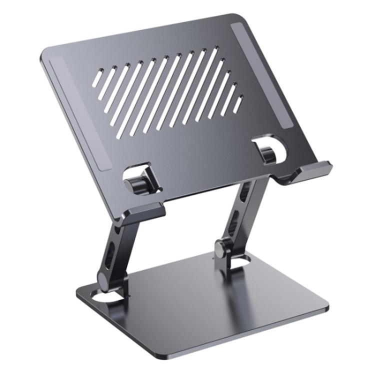 J26S Adjustable Foldable Desktop Tablet Alloy Steel Metal Stand(Grey) - Desktop Holder by buy2fix | Online Shopping UK | buy2fix