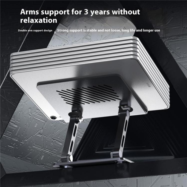J26S Adjustable Foldable Desktop Tablet Alloy Steel Metal Stand(Silver) - Desktop Holder by buy2fix | Online Shopping UK | buy2fix
