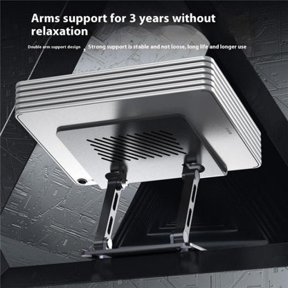 J26S Adjustable Foldable Desktop Tablet Alloy Steel Metal Stand(Grey) - Desktop Holder by buy2fix | Online Shopping UK | buy2fix