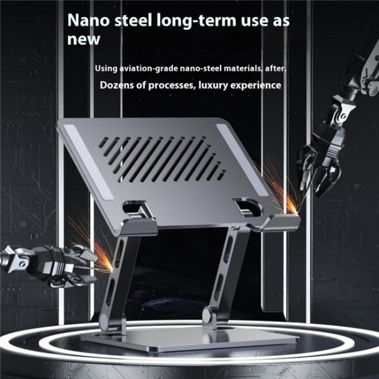 J26S Adjustable Foldable Desktop Tablet Alloy Steel Metal Stand(Grey) - Desktop Holder by buy2fix | Online Shopping UK | buy2fix