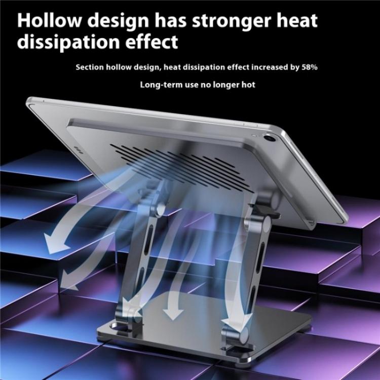 J26S Adjustable Foldable Desktop Tablet Alloy Steel Metal Stand(Silver) - Desktop Holder by buy2fix | Online Shopping UK | buy2fix