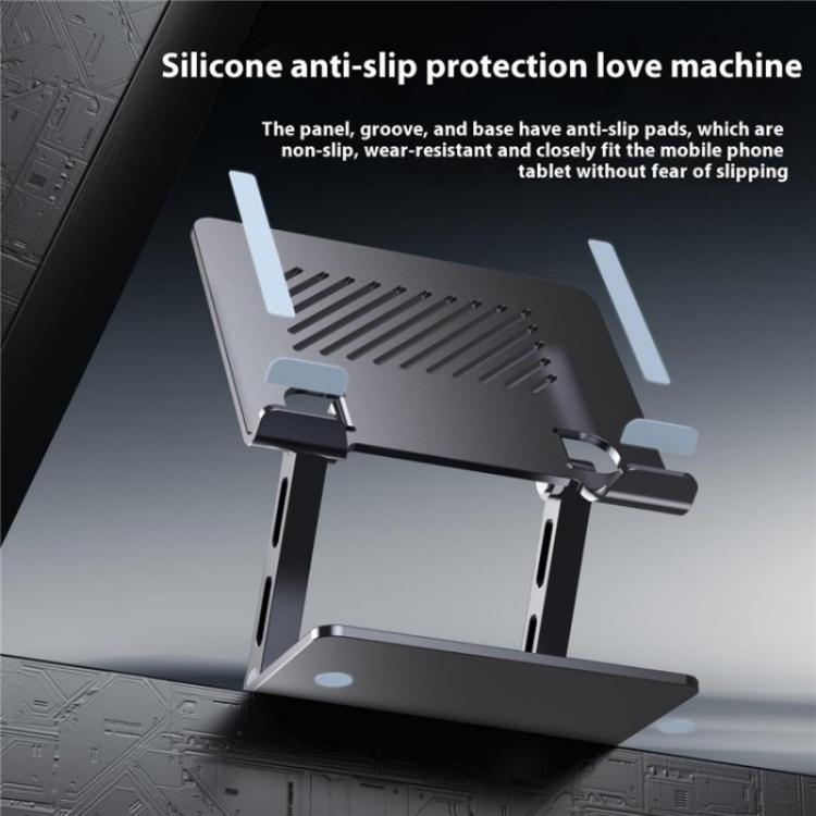 J26S Adjustable Foldable Desktop Tablet Alloy Steel Metal Stand(Grey) - Desktop Holder by buy2fix | Online Shopping UK | buy2fix