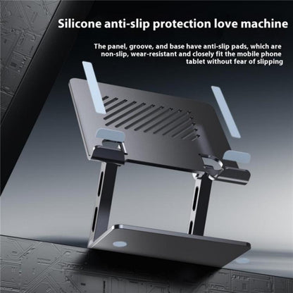 J26S Adjustable Foldable Desktop Tablet Alloy Steel Metal Stand(Grey) - Desktop Holder by buy2fix | Online Shopping UK | buy2fix