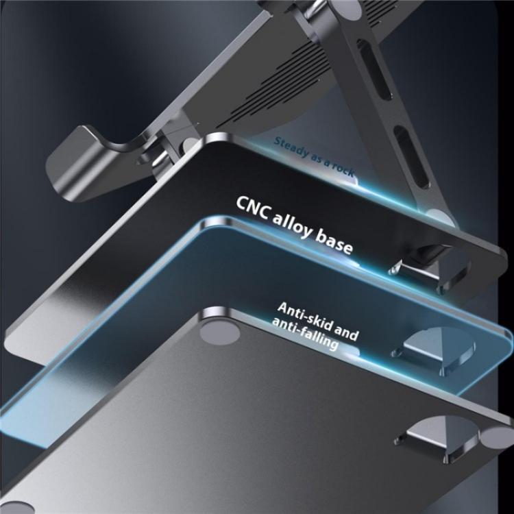 J26S Adjustable Foldable Desktop Tablet Alloy Steel Metal Stand(Silver) - Desktop Holder by buy2fix | Online Shopping UK | buy2fix