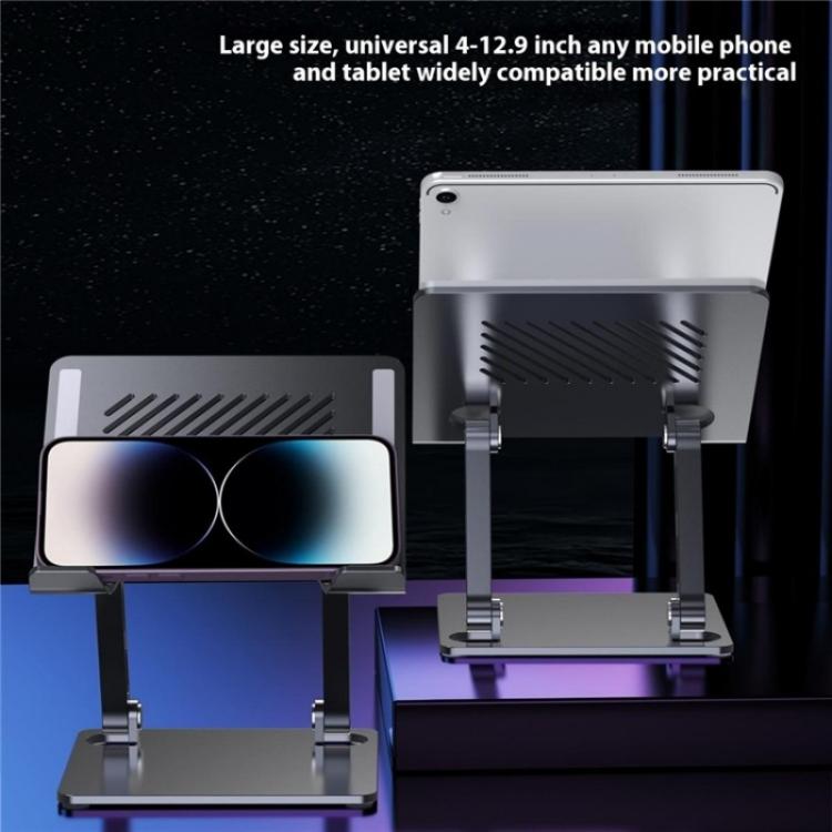 J26S Adjustable Foldable Desktop Tablet Alloy Steel Metal Stand(Silver) - Desktop Holder by buy2fix | Online Shopping UK | buy2fix