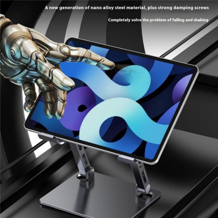 J26S Adjustable Foldable Desktop Tablet Alloy Steel Metal Stand(Silver) - Desktop Holder by buy2fix | Online Shopping UK | buy2fix