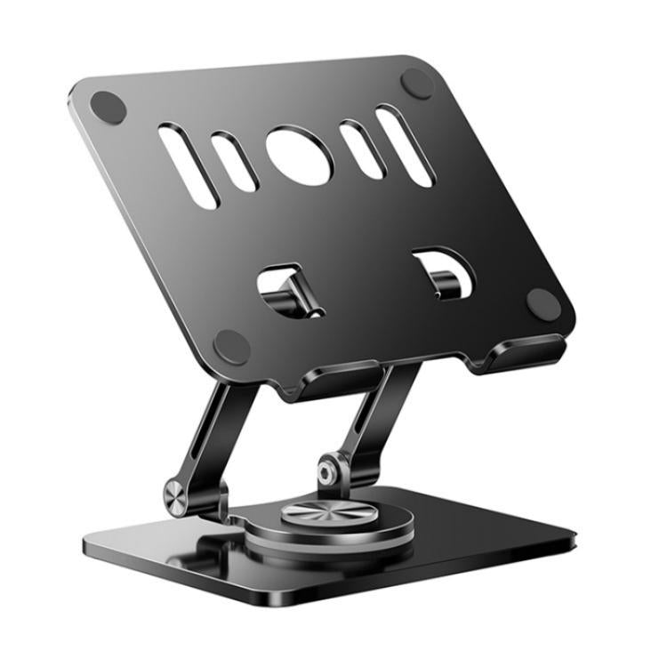 J58 Dual Rod Support Alloy Steel Foldable Rotating Tablet Holder(Black) - Desktop Holder by buy2fix | Online Shopping UK | buy2fix