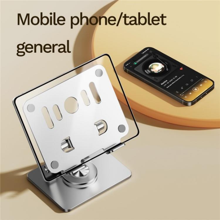 J58 Dual Rod Support Alloy Steel Foldable Rotating Tablet Holder(Black) - Desktop Holder by buy2fix | Online Shopping UK | buy2fix