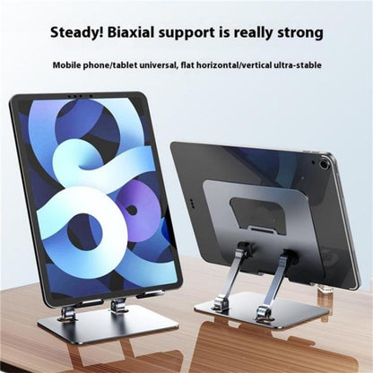 J18S 360 Degree Rotation Desktop Phone Tablet Alloy Steel Holder(Grey) - Desktop Holder by buy2fix | Online Shopping UK | buy2fix