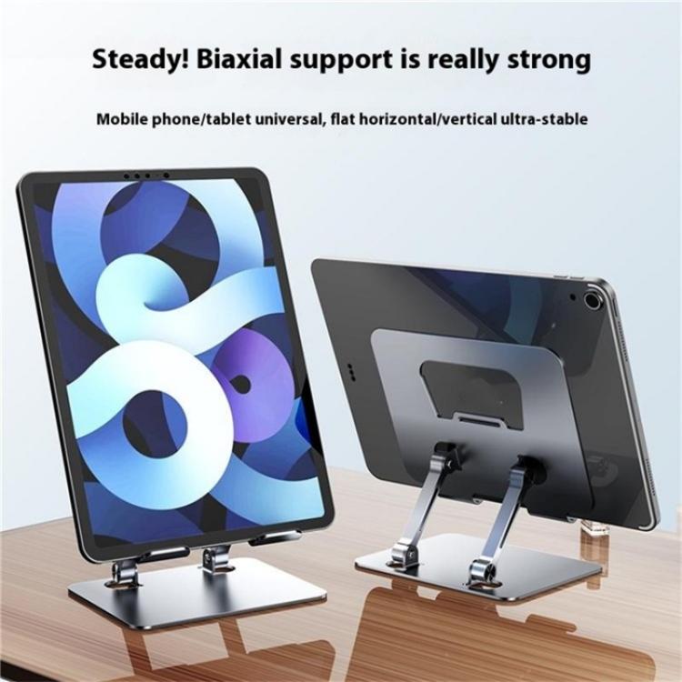 J18S 360 Degree Rotation Desktop Phone Tablet Alloy Steel Holder(Silver) - Desktop Holder by buy2fix | Online Shopping UK | buy2fix