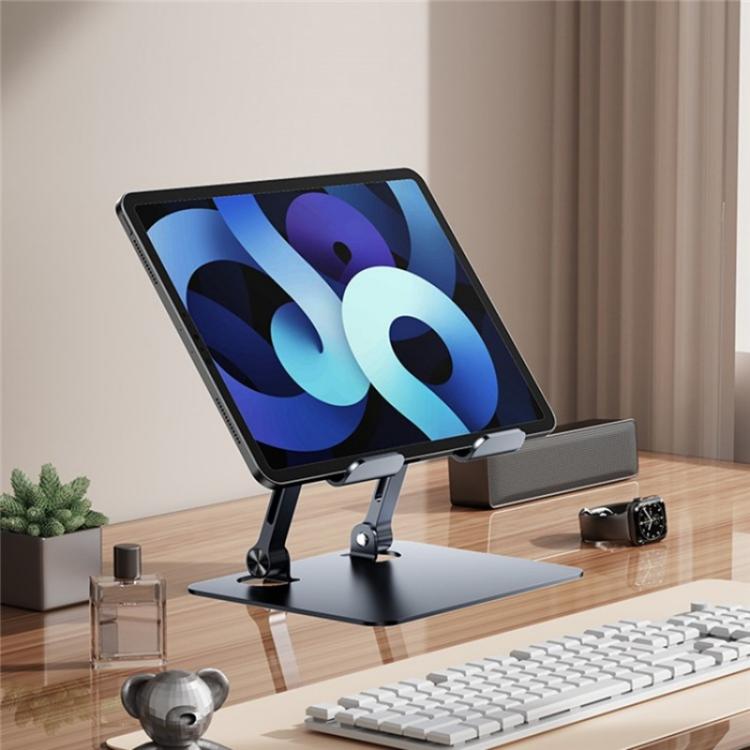 J18S 360 Degree Rotation Desktop Phone Tablet Alloy Steel Holder(Grey) - Desktop Holder by buy2fix | Online Shopping UK | buy2fix