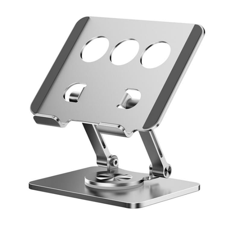 J59 360 Degree Rotating Height Adjustable Tablet Aluminum Alloy Desktop Holder(Silver) - Desktop Holder by buy2fix | Online Shopping UK | buy2fix
