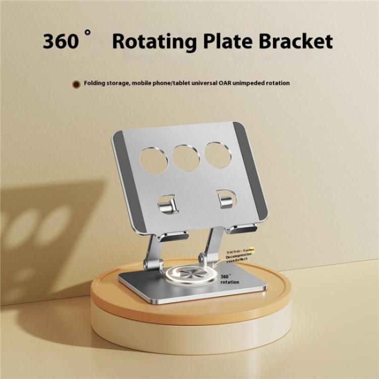J59 360 Degree Rotating Height Adjustable Tablet Aluminum Alloy Desktop Holder(Silver) - Desktop Holder by buy2fix | Online Shopping UK | buy2fix