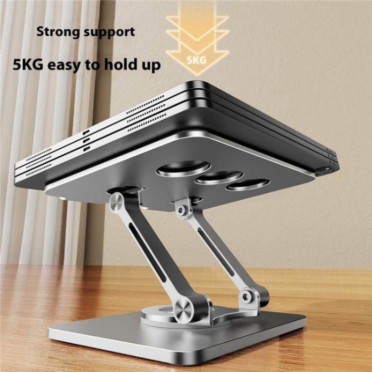 J59 360 Degree Rotating Height Adjustable Tablet Aluminum Alloy Desktop Holder(Silver) - Desktop Holder by buy2fix | Online Shopping UK | buy2fix