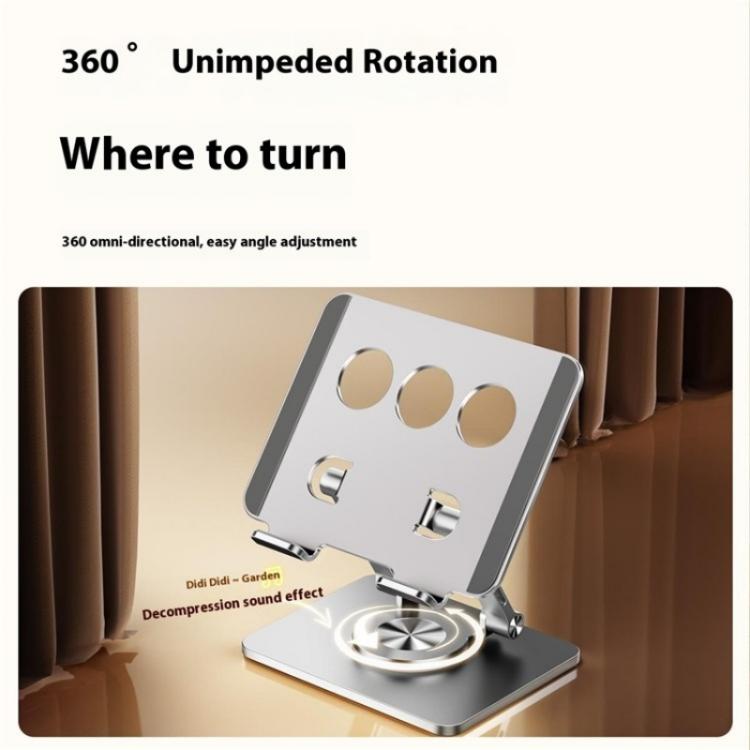 J59 360 Degree Rotating Height Adjustable Tablet Aluminum Alloy Desktop Holder(Silver) - Desktop Holder by buy2fix | Online Shopping UK | buy2fix