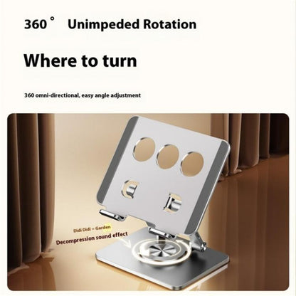 J59 360 Degree Rotating Height Adjustable Tablet Aluminum Alloy Desktop Holder(Silver) - Desktop Holder by buy2fix | Online Shopping UK | buy2fix