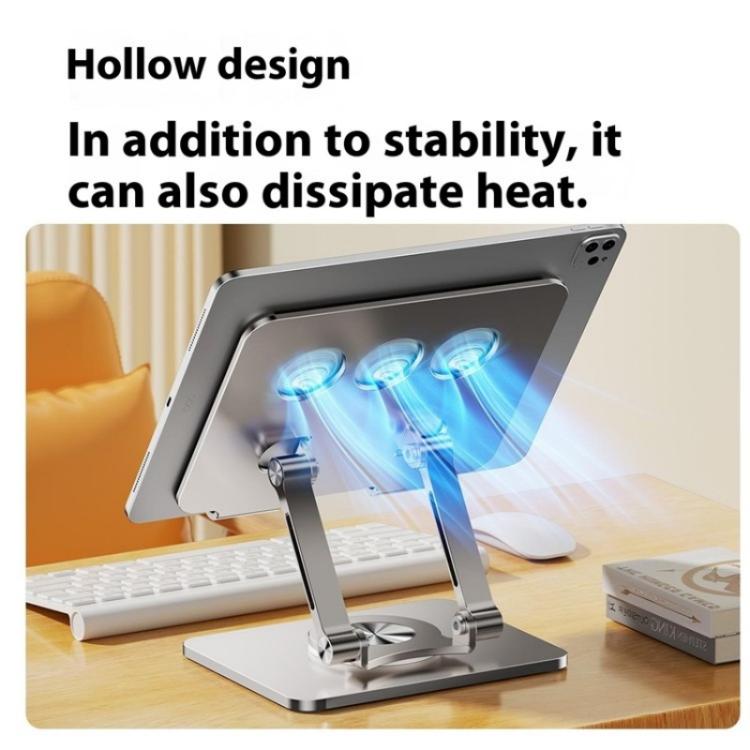 J59 360 Degree Rotating Height Adjustable Tablet Aluminum Alloy Desktop Holder(Silver) - Desktop Holder by buy2fix | Online Shopping UK | buy2fix