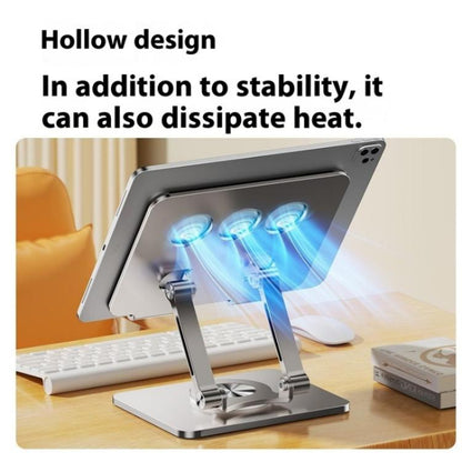 J59 360 Degree Rotating Height Adjustable Tablet Aluminum Alloy Desktop Holder(Silver) - Desktop Holder by buy2fix | Online Shopping UK | buy2fix
