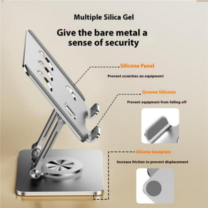J59 360 Degree Rotating Height Adjustable Tablet Aluminum Alloy Desktop Holder(Silver) - Desktop Holder by buy2fix | Online Shopping UK | buy2fix
