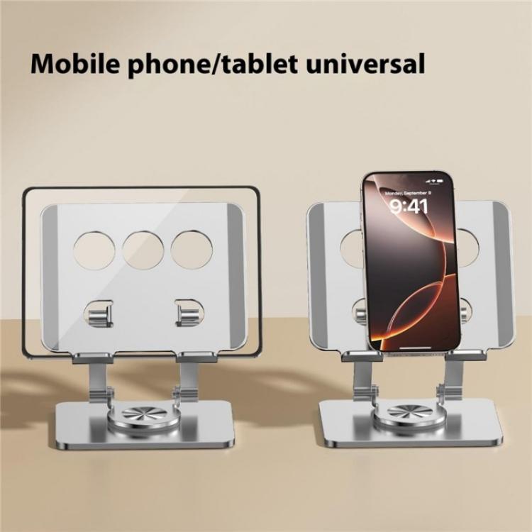 J59 360 Degree Rotating Height Adjustable Tablet Aluminum Alloy Desktop Holder(Silver) - Desktop Holder by buy2fix | Online Shopping UK | buy2fix