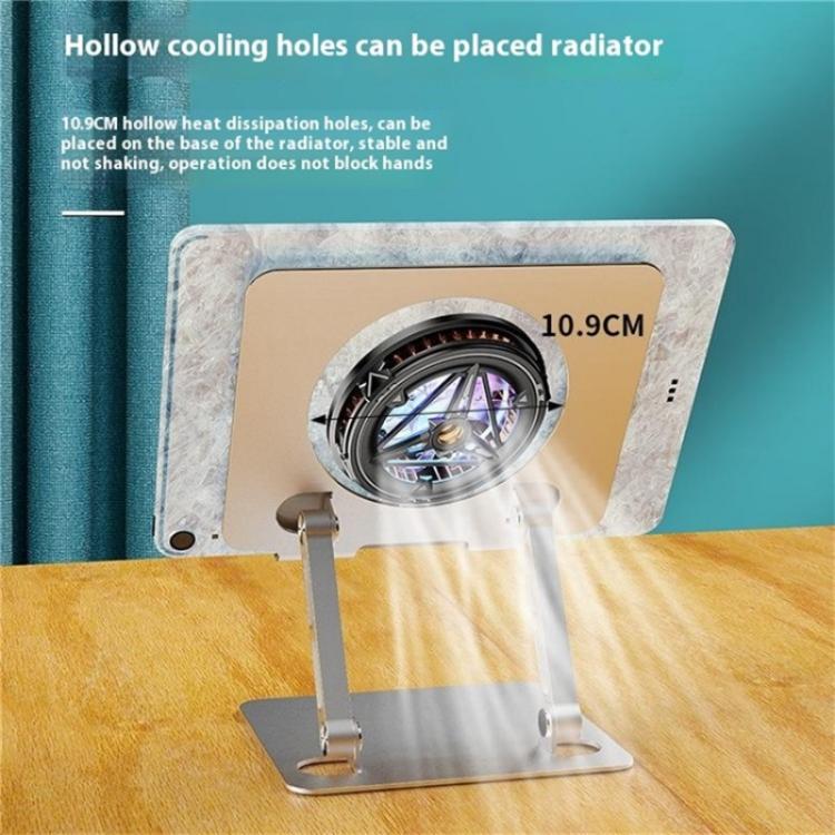 J23S Folding Height Adjustable Desktop Tablet Metal Cooling Holder(Silver) - Desktop Holder by buy2fix | Online Shopping UK | buy2fix